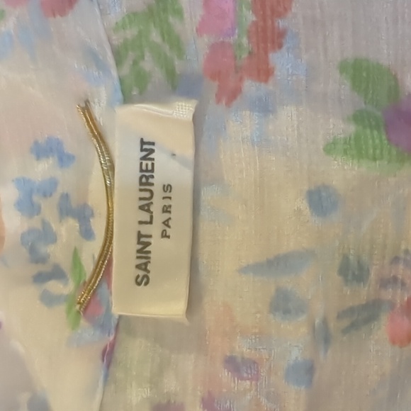 Saint Laurent Sheer Silk Floral Blouse - Picture 2 of 5